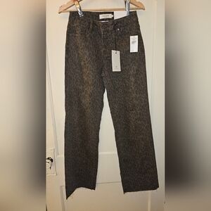 New HIDDEN LA 25x30 Blake Mid Rise Brown/Black Cheetah Dad Jeans